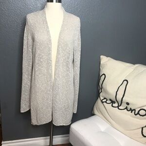 Eileen Fisher oatmeal open front knit sweater size Large